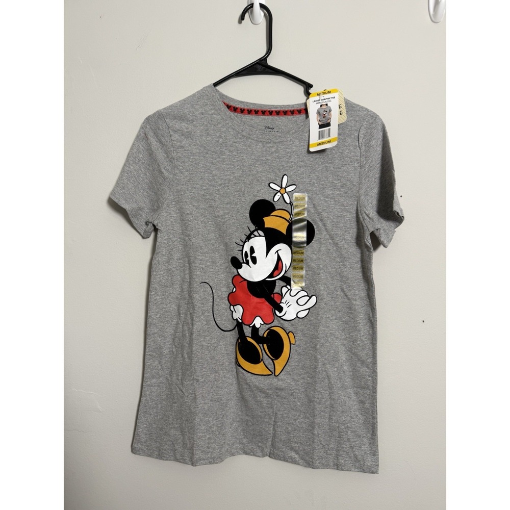Disney Shirt Womens Sz M Gray Minnie Mouse Short Sleeve Tee Disney Trip Resort